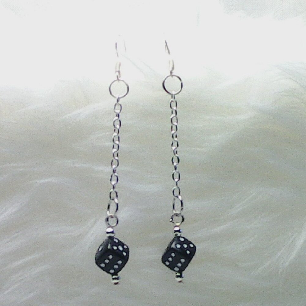 No188 Handmade earrings with 8mm acrylic dice